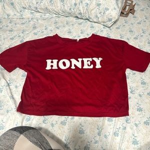 SHEIN red honey crop top